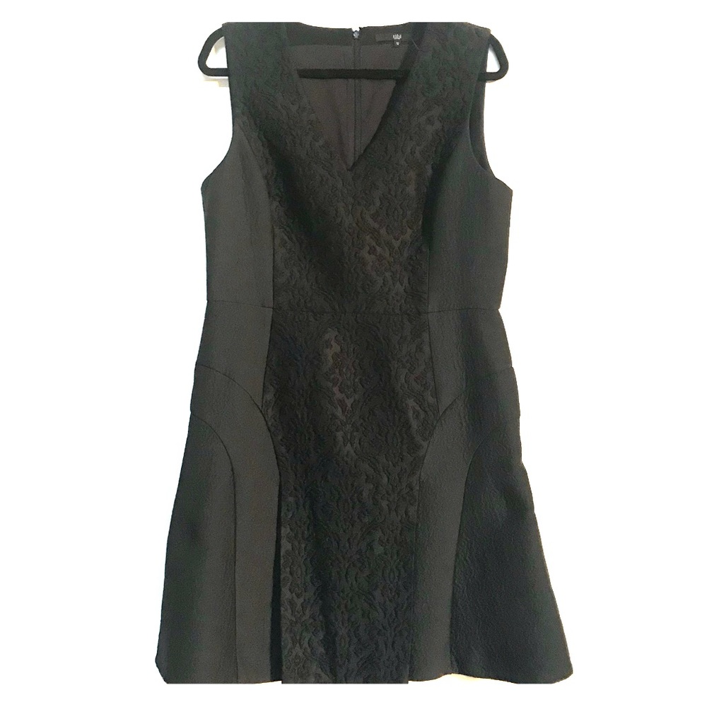 Tibi Black Cocktail Dress w/Floral Detail